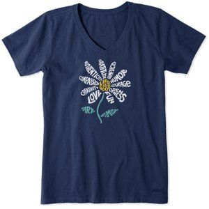 NWT Women's Superpower Daisy Short Sleeve Vee (L)